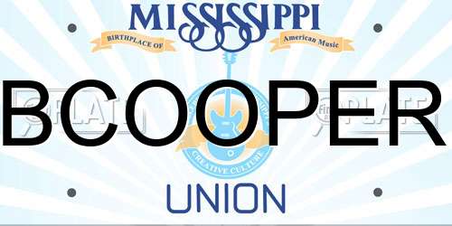 BCOOPER Mississippi License Plate