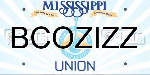 BCOZIZZ Mississippi License Plate
