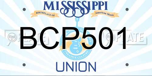 BCP501 Mississippi License Plate