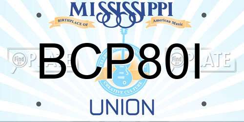 BCP80I Mississippi License Plate
