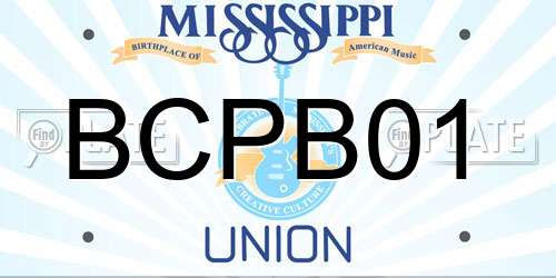 BCPB01 Mississippi License Plate