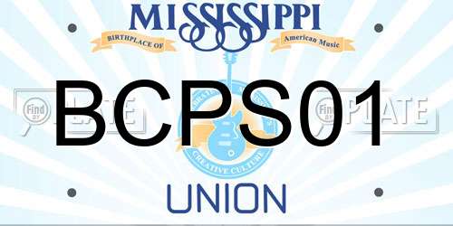 BCPS01 Mississippi License Plate