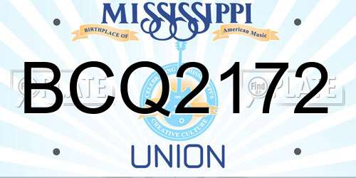 BCQ2172 Mississippi License Plate