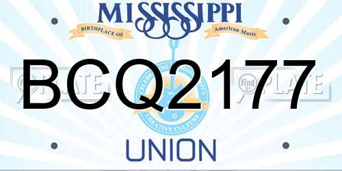 BCQ2177 Mississippi License Plate