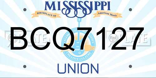 BCQ7127 Mississippi License Plate