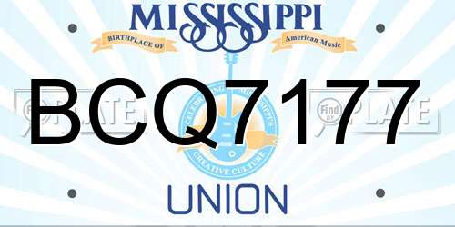 BCQ7177 Mississippi License Plate