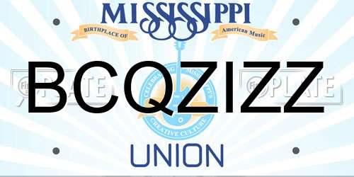 BCQZIZZ Mississippi License Plate