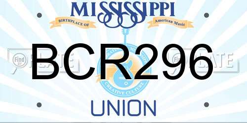 BCR296 Mississippi License Plate