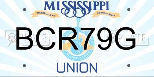 BCR79G Mississippi License Plate