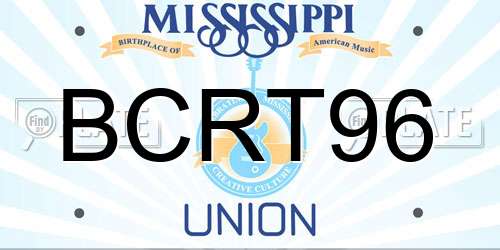 BCRT96 Mississippi License Plate