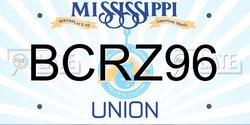 BCRZ96 Mississippi License Plate