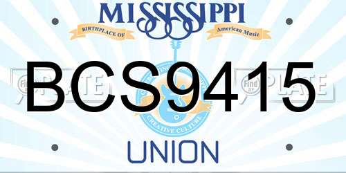 BCS9415 Mississippi License Plate