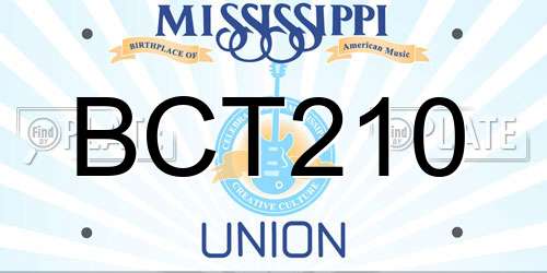 BCT210 Mississippi License Plate