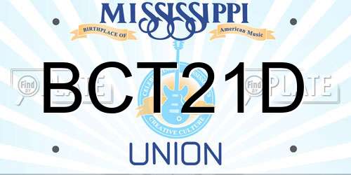 BCT21D Mississippi License Plate