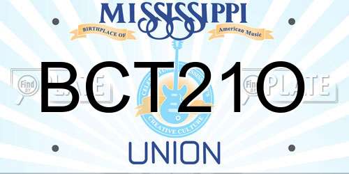 BCT21O Mississippi License Plate