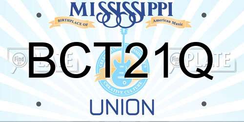 BCT21Q Mississippi License Plate