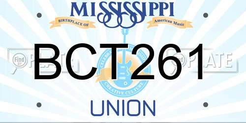 BCT261 Mississippi License Plate