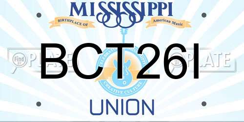 BCT26I Mississippi License Plate