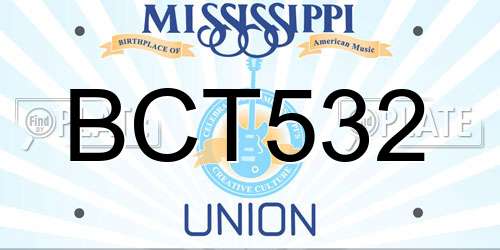 BCT532 Mississippi License Plate