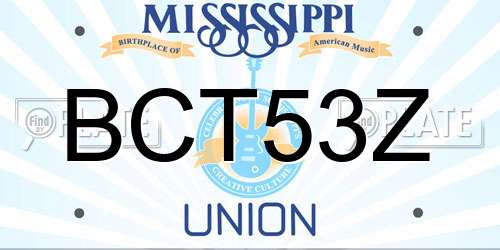 BCT53Z Mississippi License Plate