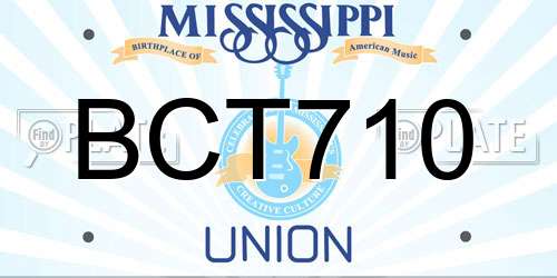 BCT710 Mississippi License Plate