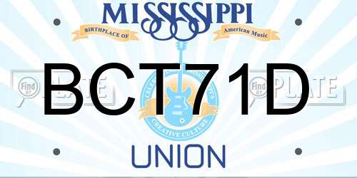 BCT71D Mississippi License Plate