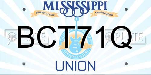 BCT71Q Mississippi License Plate