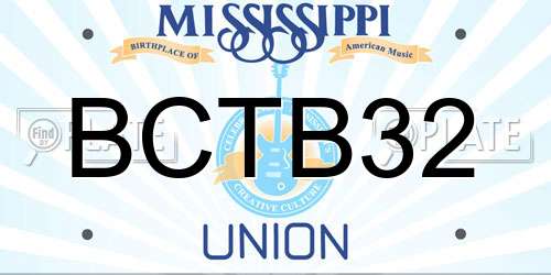 BCTB32 Mississippi License Plate
