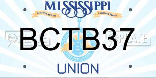 BCTB37 Mississippi License Plate