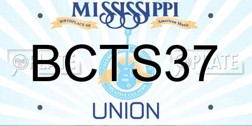 BCTS37 Mississippi License Plate