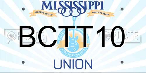 BCTT10 Mississippi License Plate