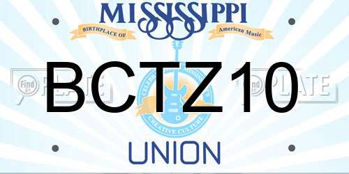 BCTZ10 Mississippi License Plate