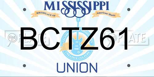 BCTZ61 Mississippi License Plate
