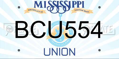 BCU554 Mississippi License Plate