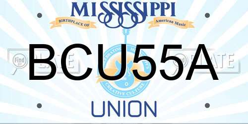 BCU55A Mississippi License Plate