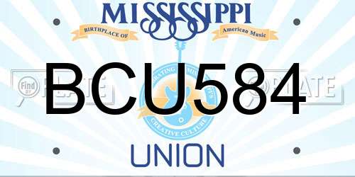 BCU584 Mississippi License Plate