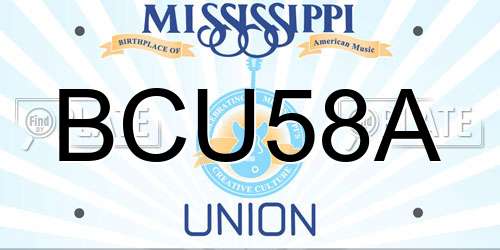 BCU58A Mississippi License Plate