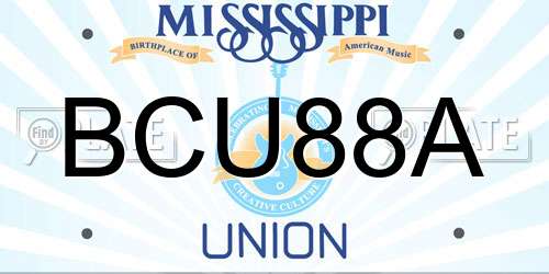 BCU88A Mississippi License Plate