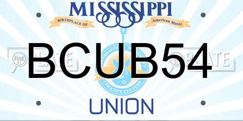 BCUB54 Mississippi License Plate