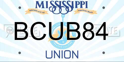 BCUB84 Mississippi License Plate