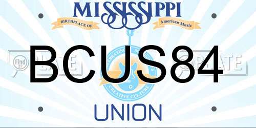 BCUS84 Mississippi License Plate