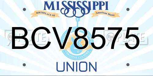 BCV8575 Mississippi License Plate