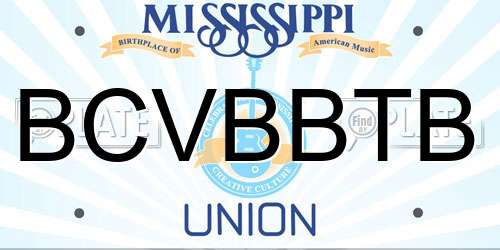 BCVBBTB Mississippi License Plate