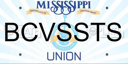 BCVSSTS Mississippi License Plate