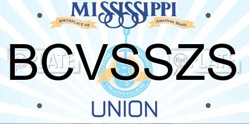 BCVSSZS Mississippi License Plate