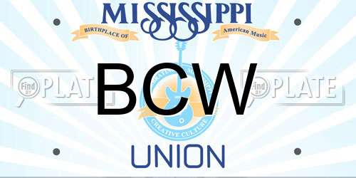 BCW Mississippi License Plate