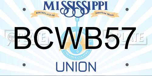 BCWB57 Mississippi License Plate