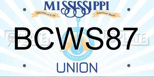 BCWS87 Mississippi License Plate