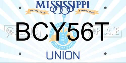BCY56T Mississippi License Plate