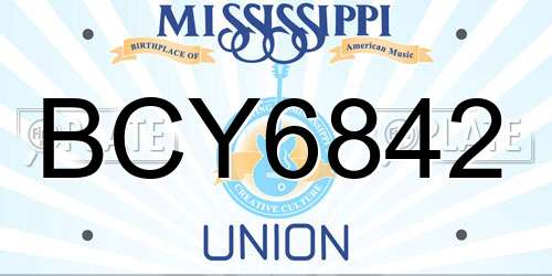 BCY6842 Mississippi License Plate